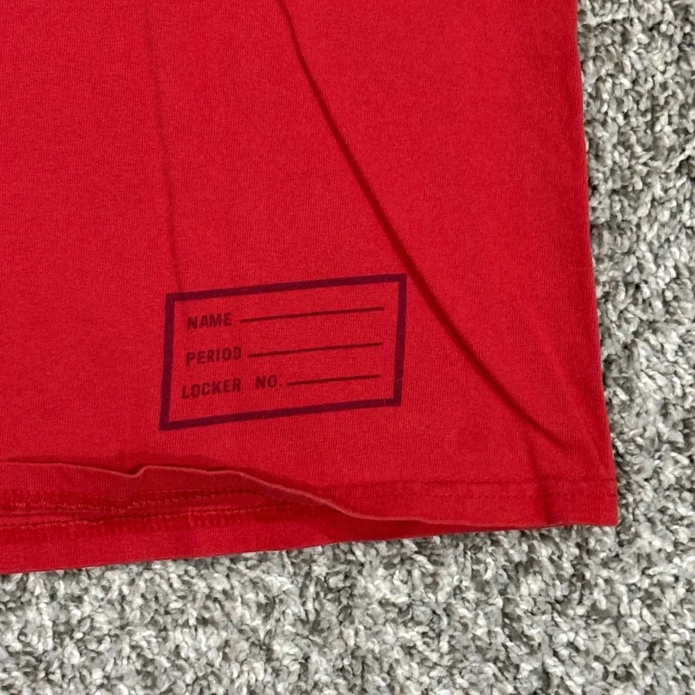 Vintage 90s Nike Red T-Shirt‎ Mens Large Block Logo Locker Label Retro 90s